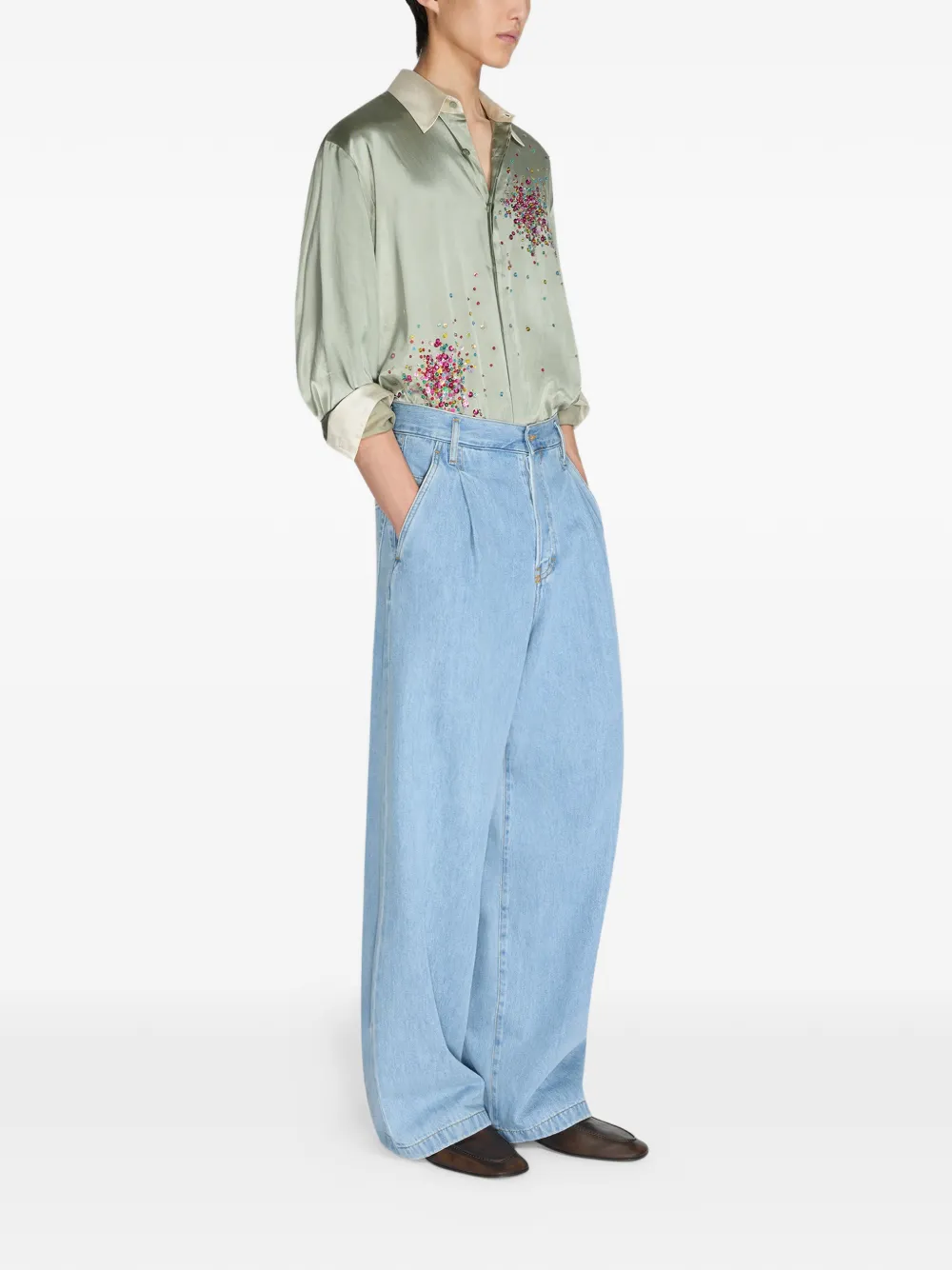  Dries Van Noten Pleated Jeans - Blue 