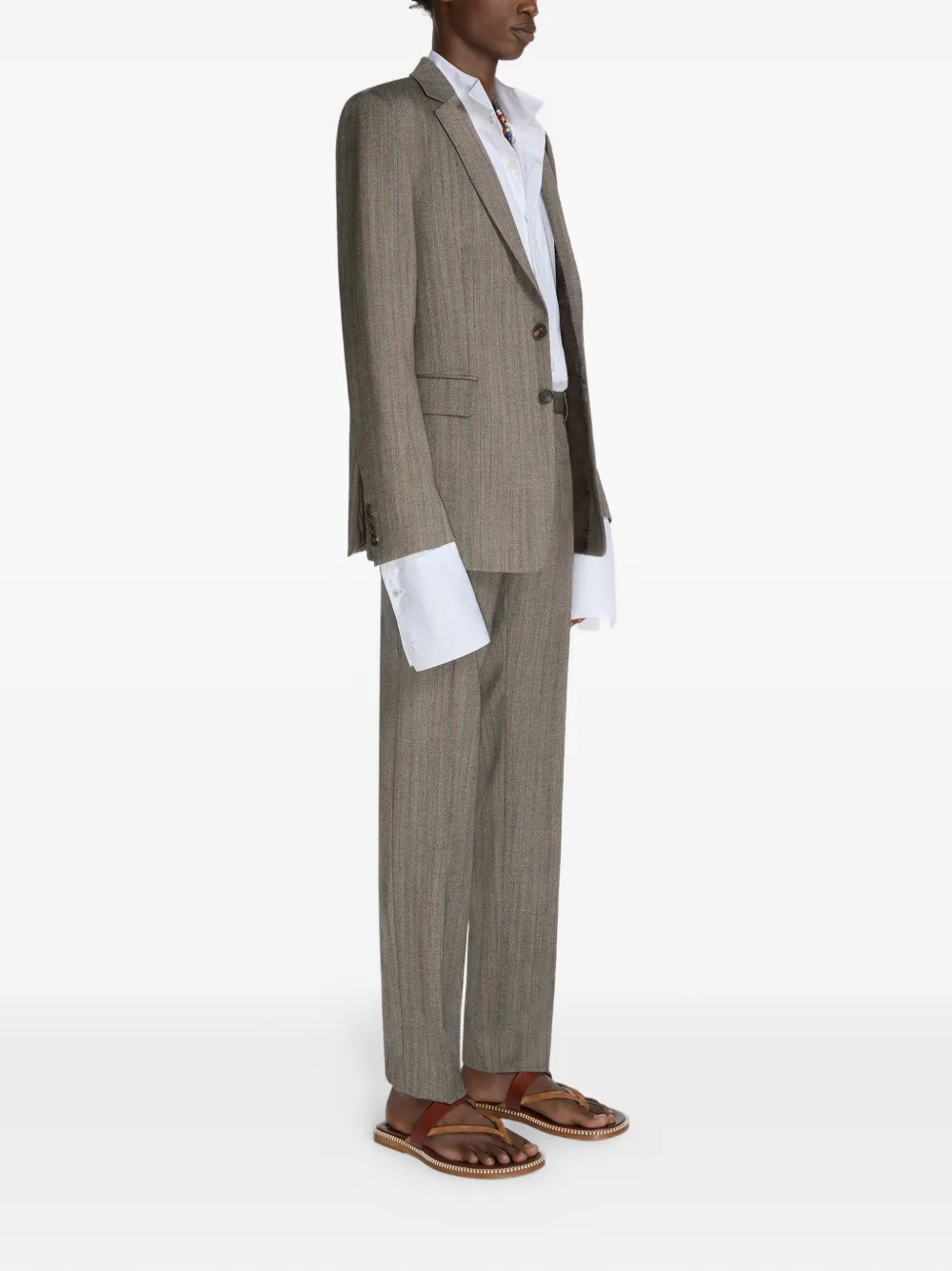  Dries Van Noten Flap-pocket Suit - Brown 