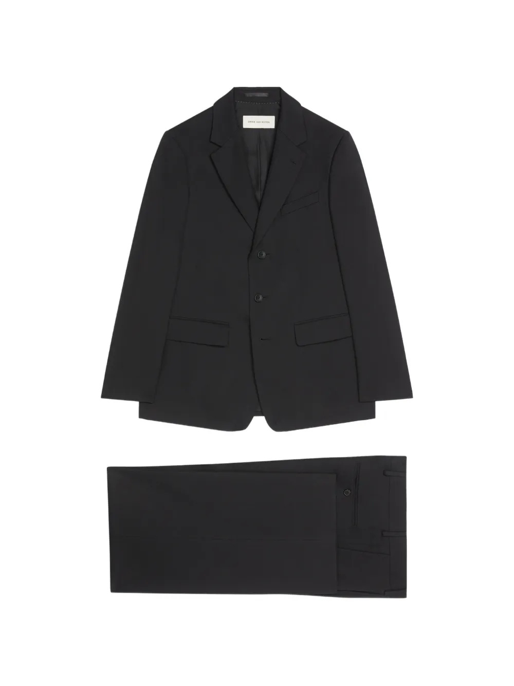 DRIES VAN NOTEN flap-pocket single breasted suit - Nero