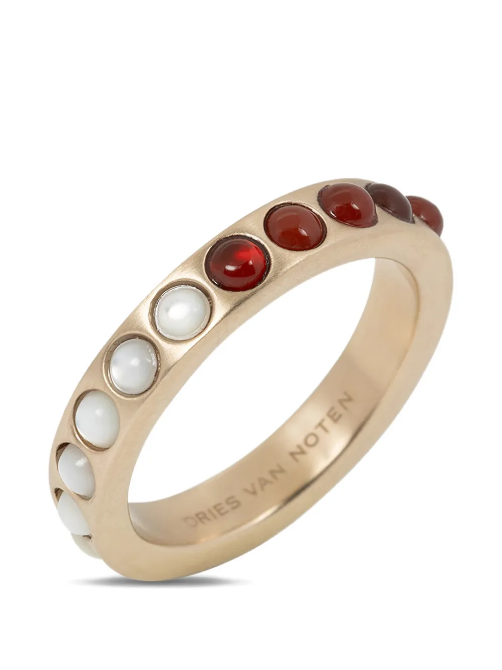  Dries Van Noten Stone-embellished Band Ring - Gold 