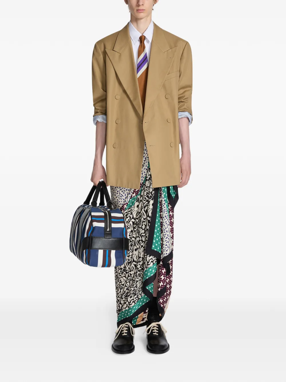  Dries Van Noten Printed Tie - Brown 