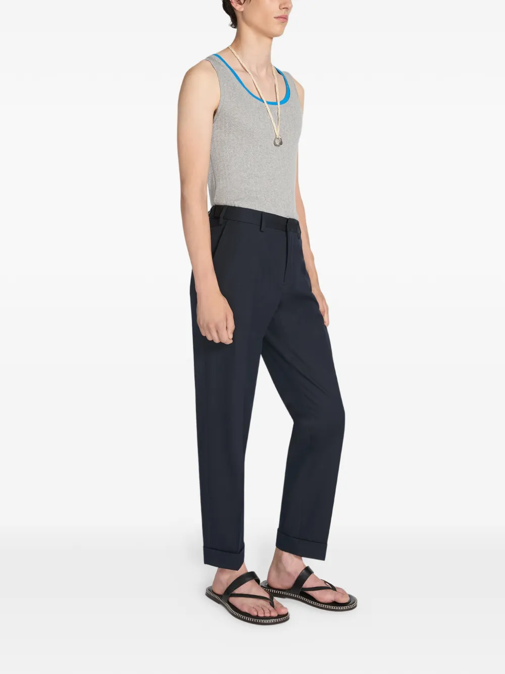  Dries Van Noten Cuffed Trousers - Blue 