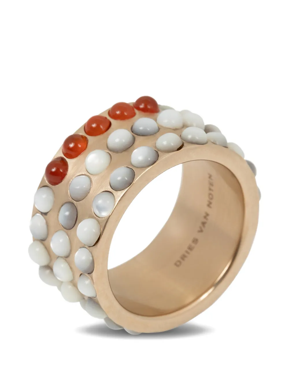  Dries Van Noten Stone-embellished Band Ring - Gold 