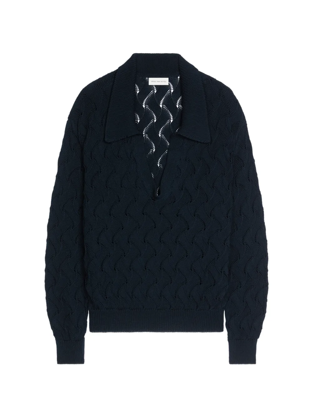 DRIES VAN NOTEN polo-collar sweater - Blu