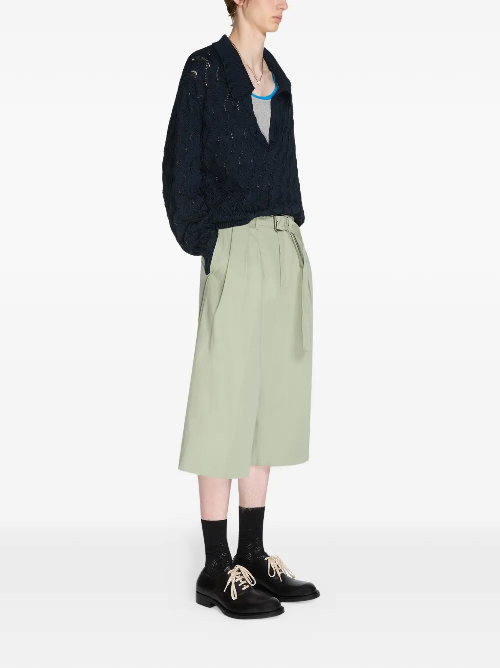  Dries Van Noten Polo-collar Sweater - Blue 