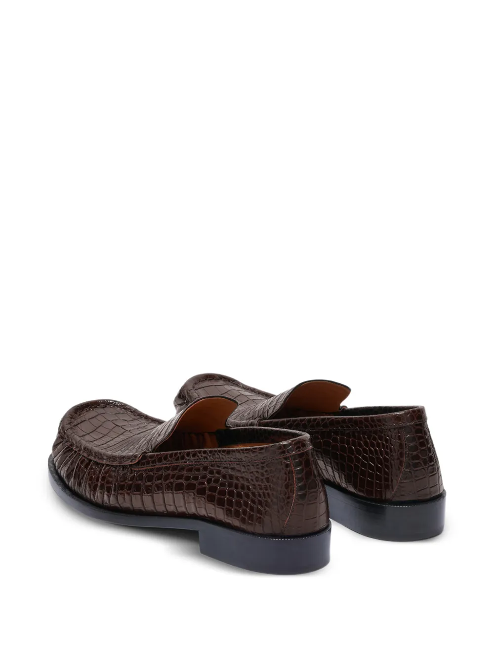 DRIES VAN NOTEN Leren loafers met reliëf Bruin