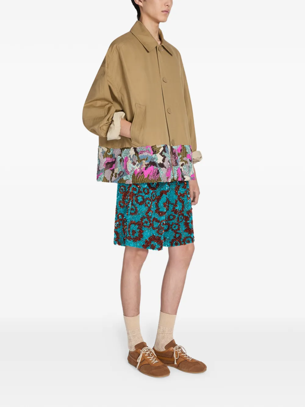  Dries Van Noten Embroidered-detail Jacket - Neutrals 