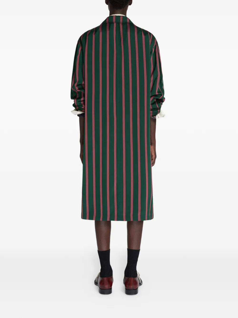DRIES VAN NOTEN Gestreepte jas Groen