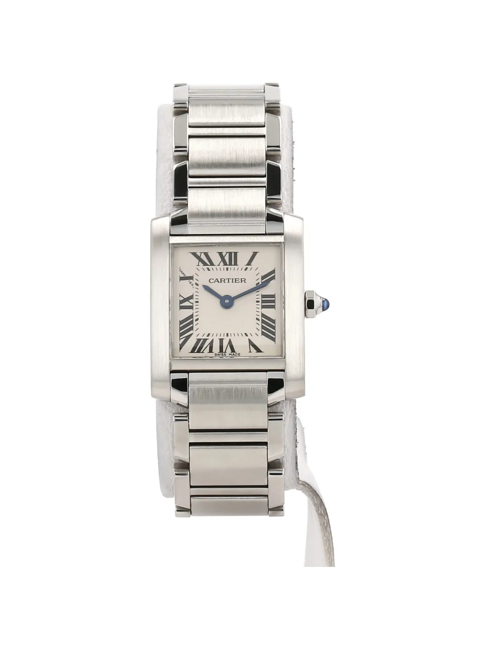 Cartier 2000s 25mm Tank Française roman numerals watch - Argento