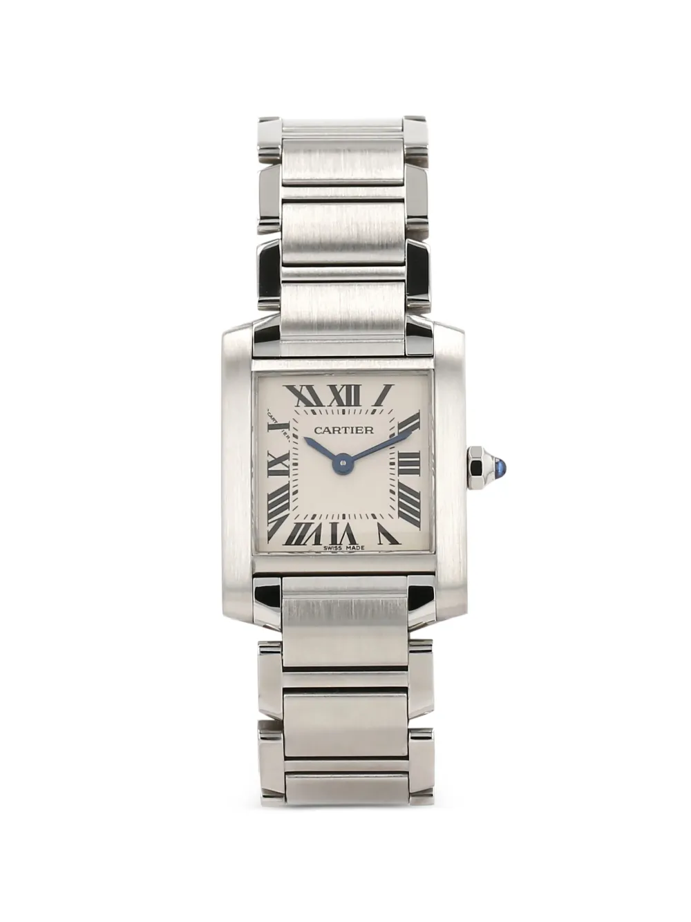 Cartier 2000s 25mm Tank Française roman numerals watch - Argento