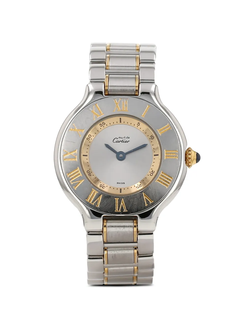 Cartier 1990s 21mm Must double folding clasp watch - Argento