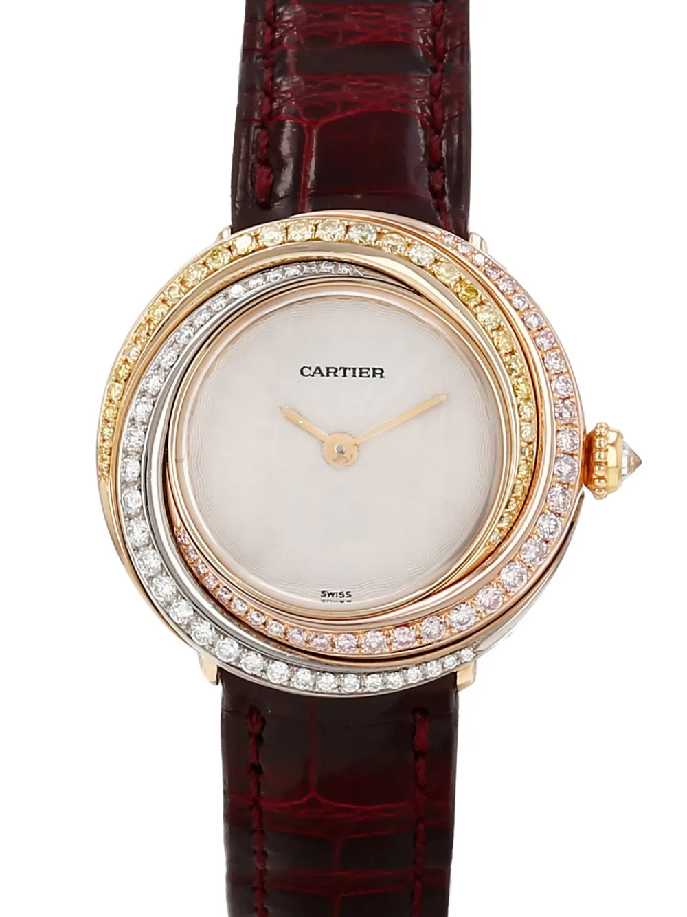  Cartier 23mm 2000s Trinity 3 Golds Folding Clasp Watch - Red 