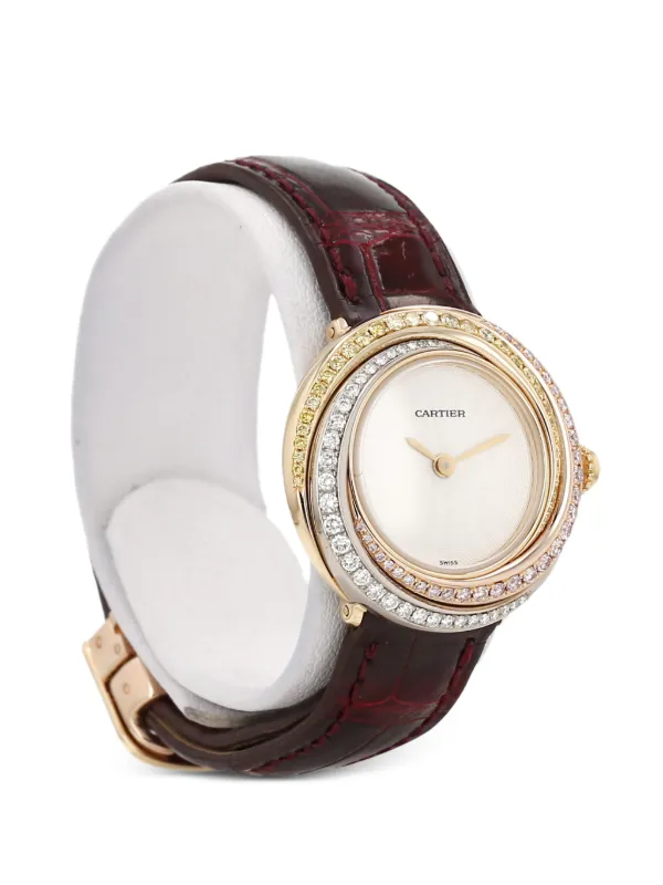 Cartier レディース 腕時計 Cartier 23mm 2000s Trinity 3 Golds Folding Clasp Watch | Red