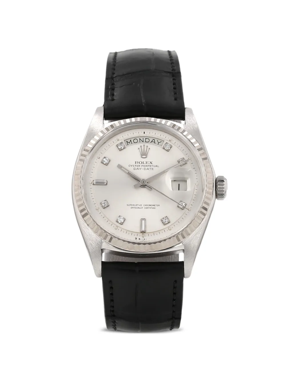 Rolex 1971s 36mm Day-Date striated bezel watch - Nero