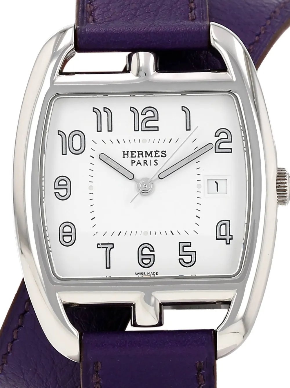 Hermès Pre-owned 2010 36mm Cape Cod Tonneau Ardillon Buckle Watch in White, view 2