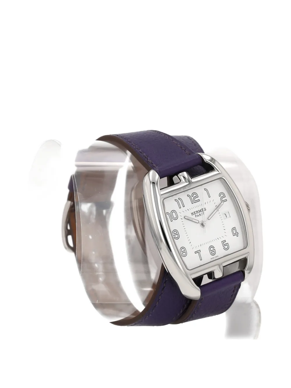 Hermès Pre-owned 2010 36mm Cape Cod Tonneau Ardillon Buckle Watch in White, view 3