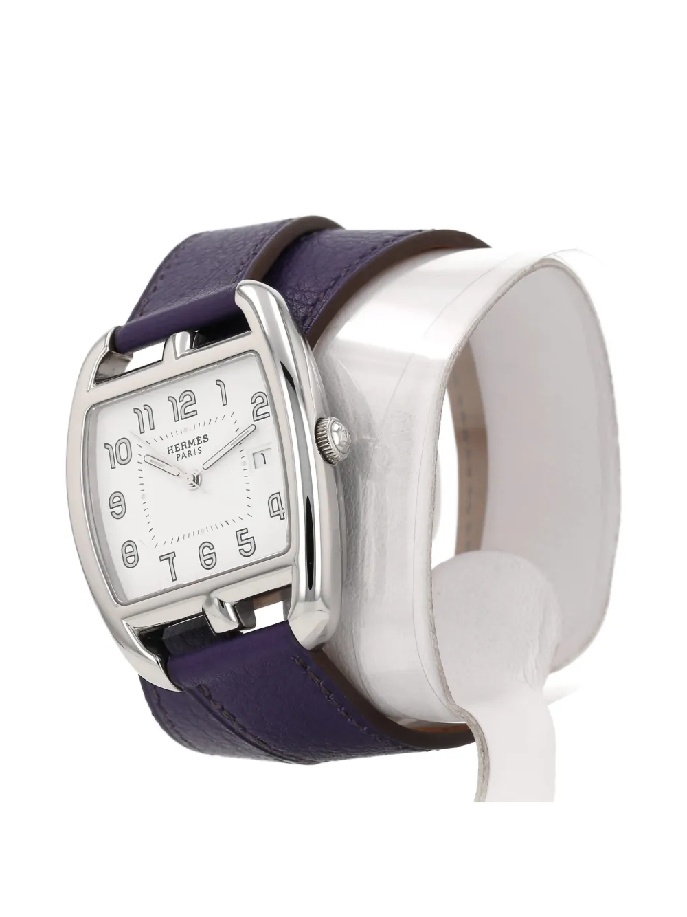 Hermès Pre-owned 2010 36mm Cape Cod Tonneau Ardillon Buckle Watch in White, view 4