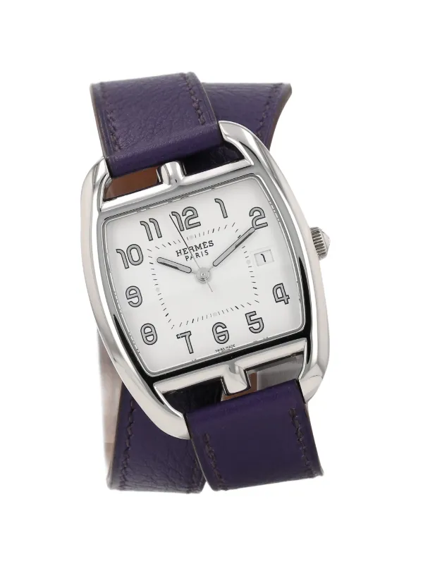 Hermès Pre-owned 2010 36mm Cape Cod Tonneau Ardillon Buckle Watch in White