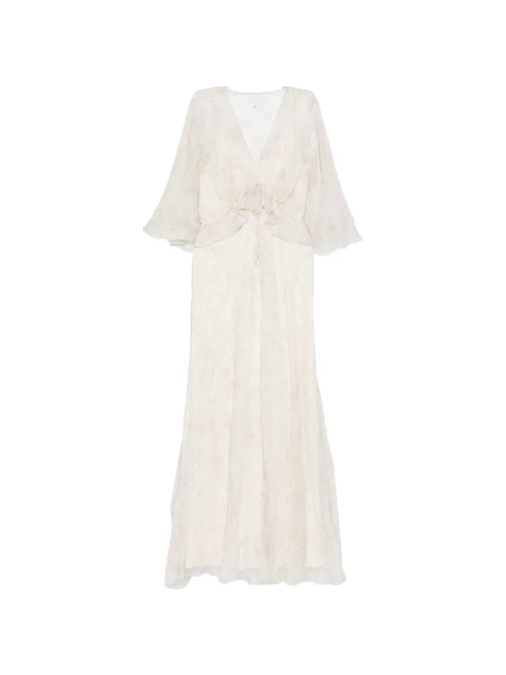 Alberta Ferretti floral-detail maxi dress - Toni neutri