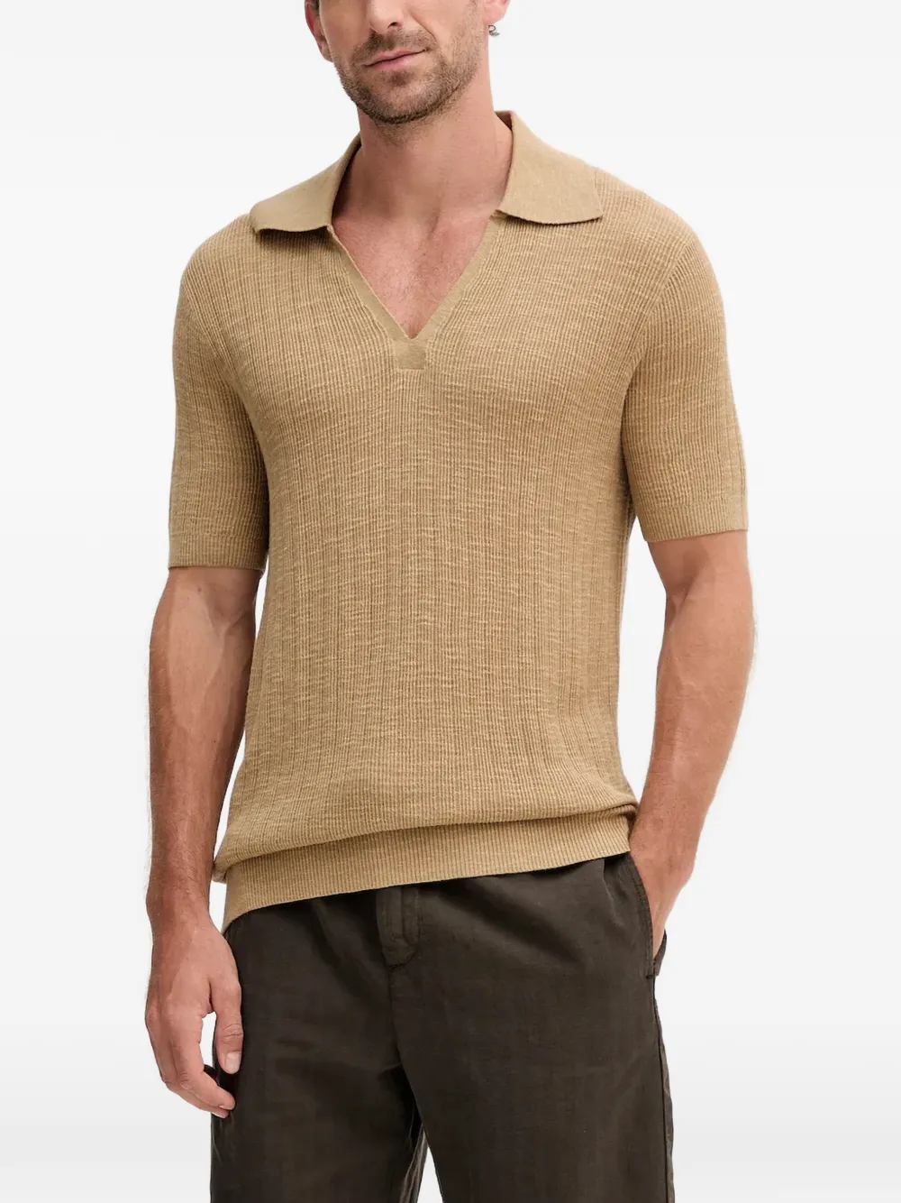 Frescobol Carioca T-shirt Joaquim con colletto polo - Toni neutri