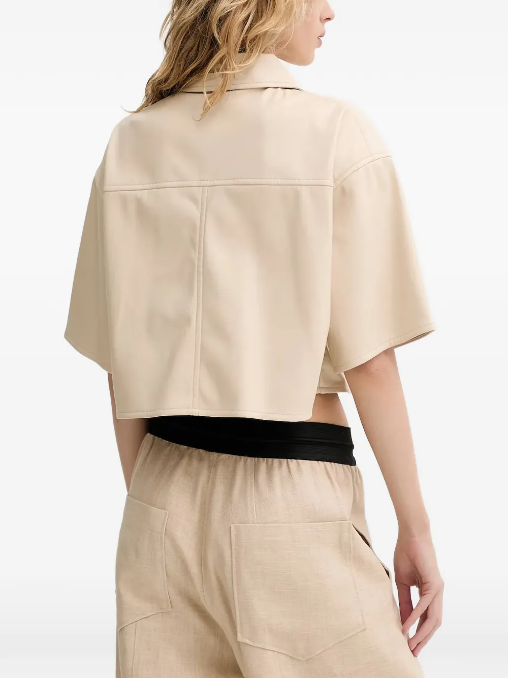  Stand Studio Pocket-detail Cropped Shirt - Neutrals 