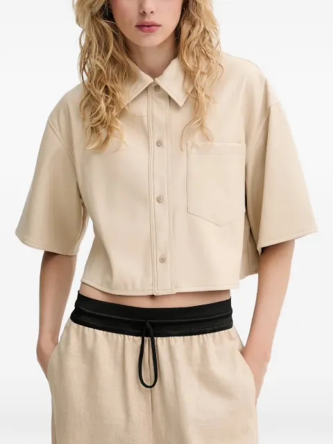 STAND STUDIO pocket-detail cropped shirt