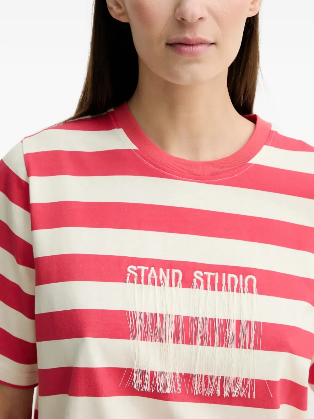 STAND STUDIO Gestreept T-shirt Rood