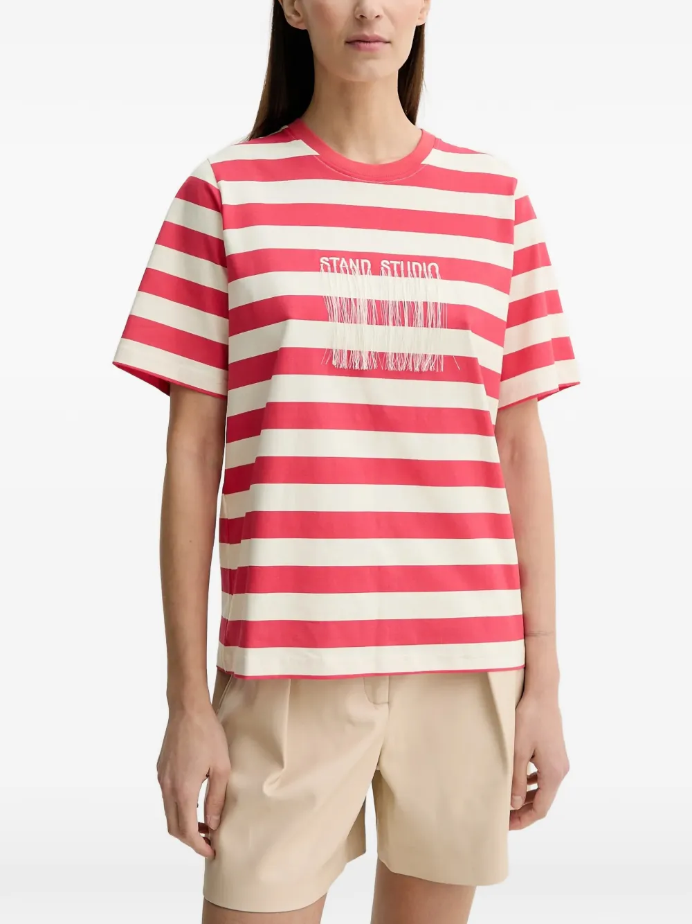 STAND STUDIO striped T-shirt - Rosso