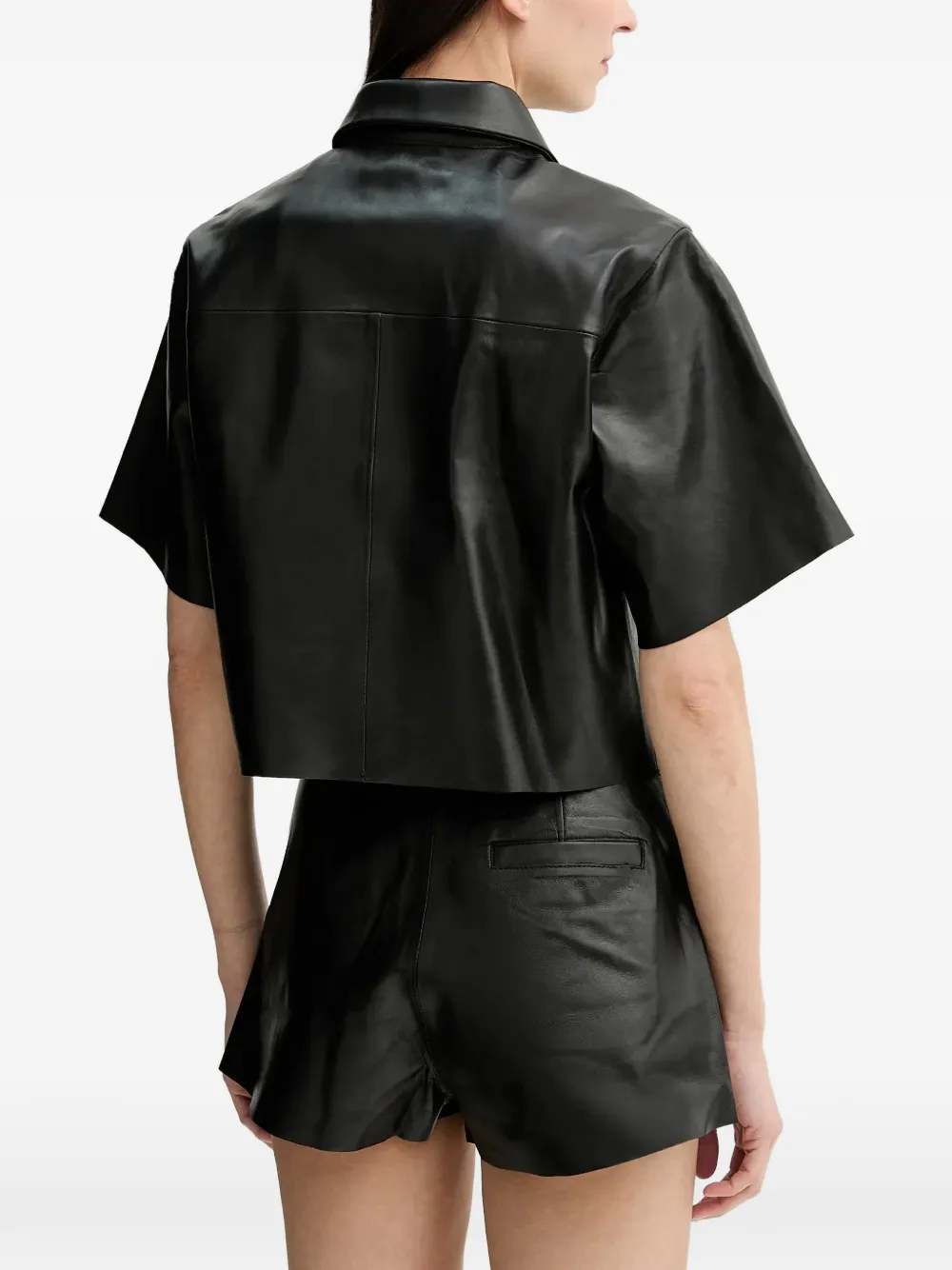  Stand Studio Short-sleeve Collared Top - Black 