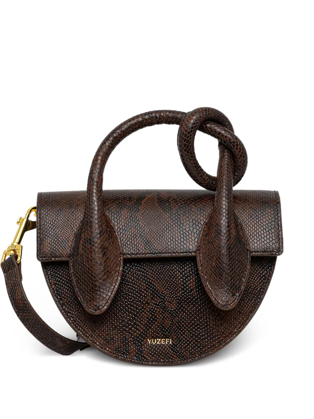 Yuzefi Pretzel embossed tote bag - Marrone