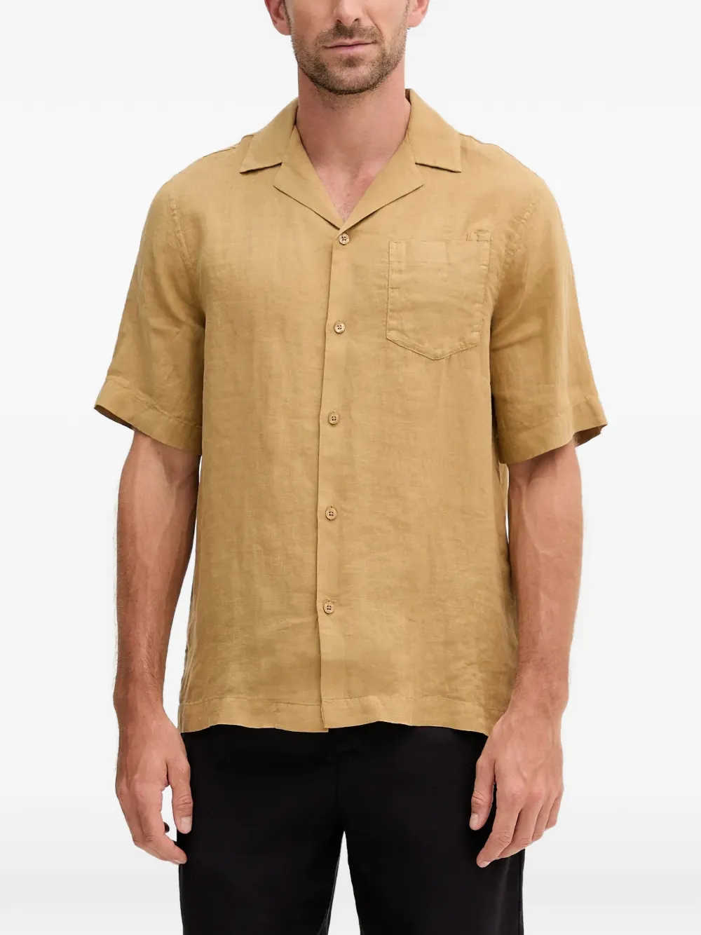 Frescobol Carioca pocket short-sleeve shirt - Toni neutri