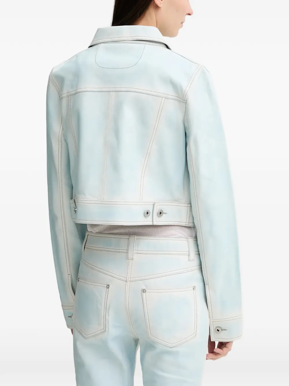  Stand Studio Calliope Buttoned Leather Jacket - Blue 