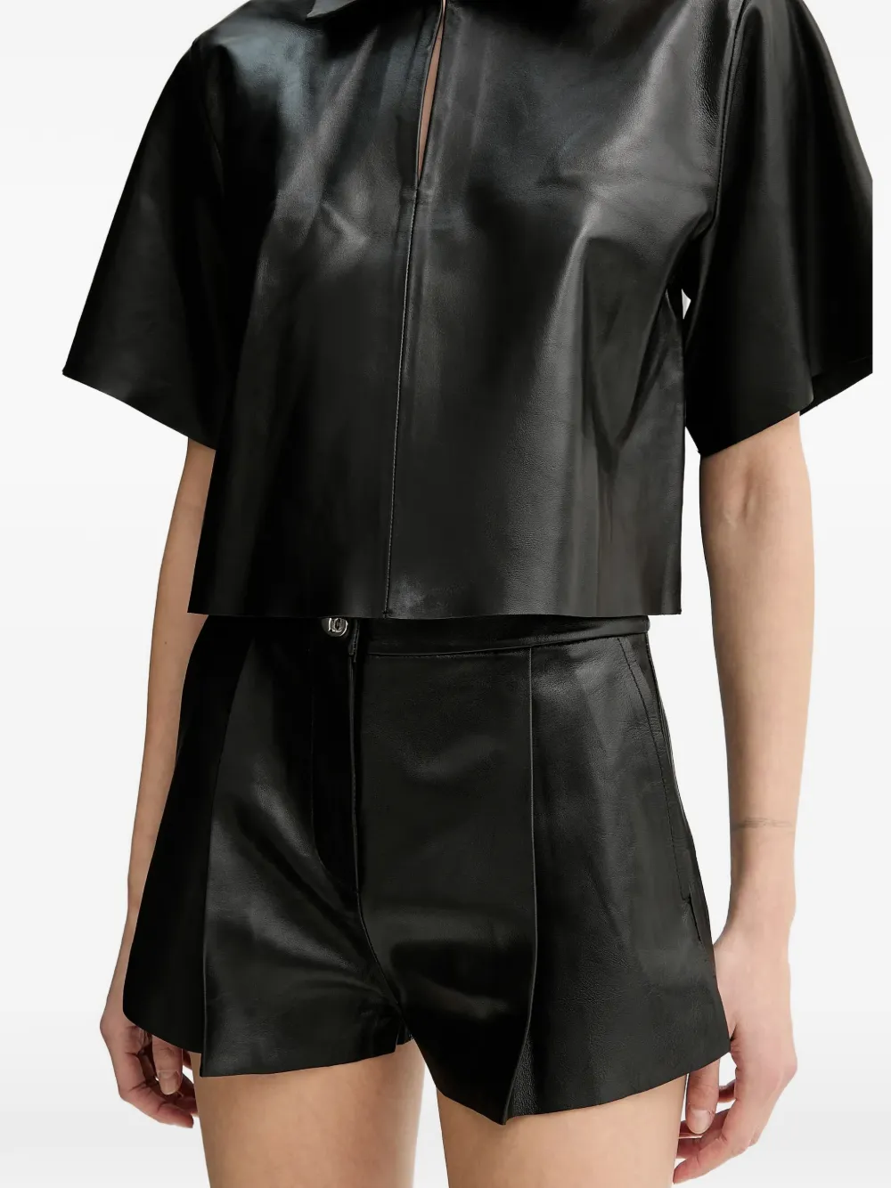  Stand Studio Pleated High-waisted Shorts - Black 