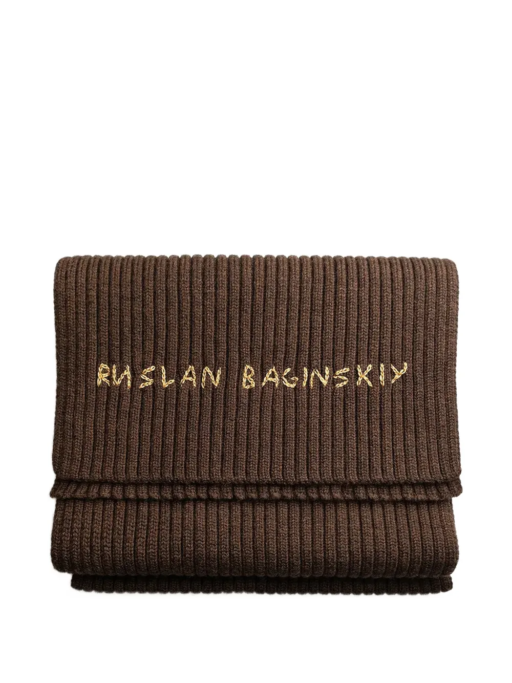 Ruslan Baginskiy ribbed-knit logo-embroidered scarf