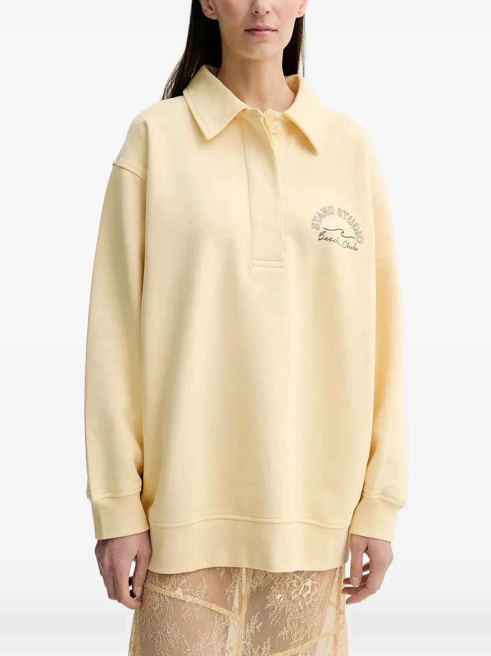 STAND STUDIO collared graphic top - Giallo