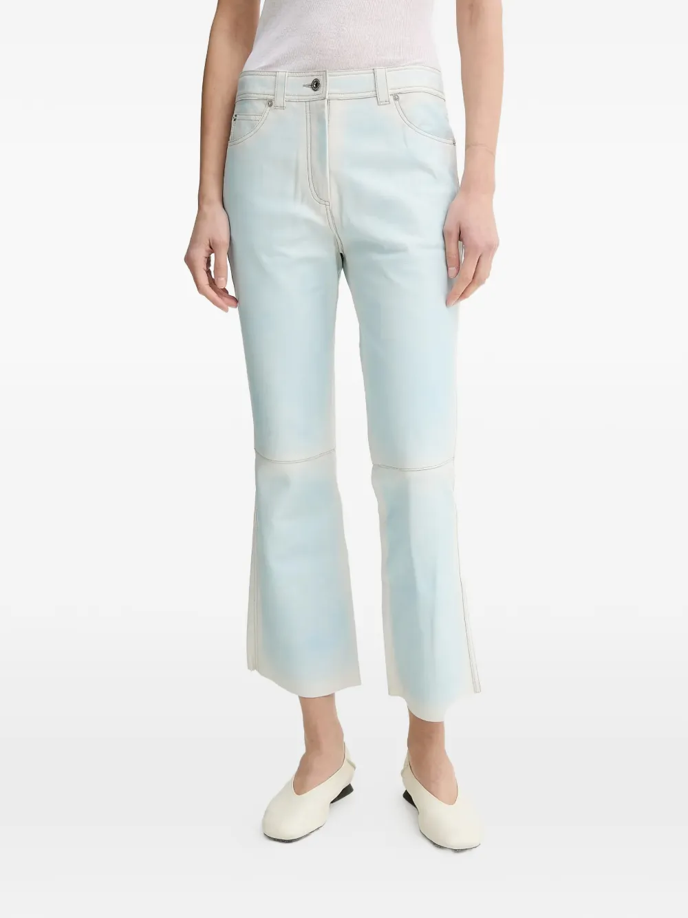 STAND STUDIO Michaela belt-loop leather trousers - Blu