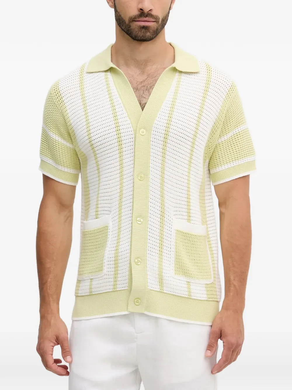 Frescobol Carioca striped pocket knitwear - Bianco