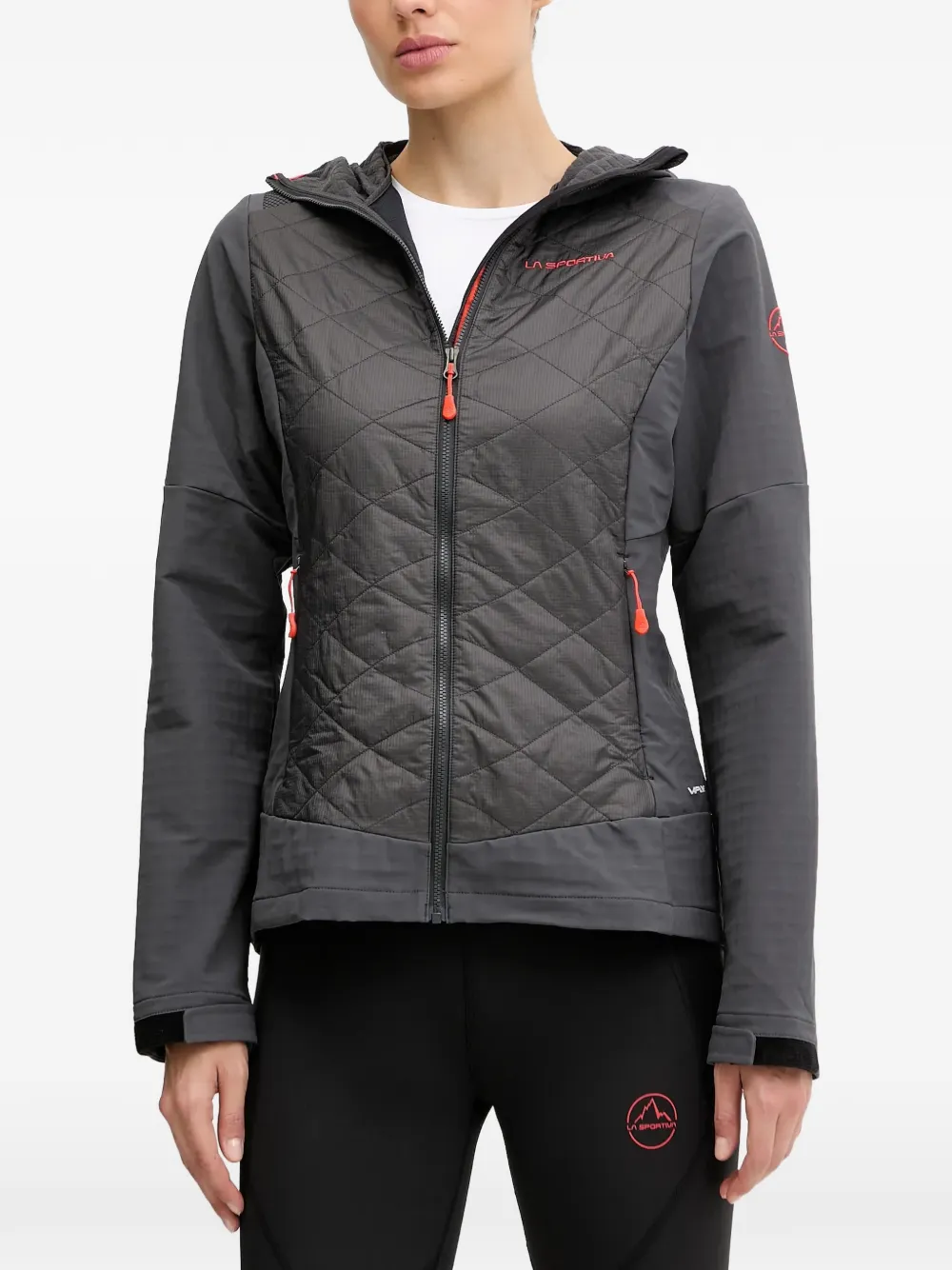 La Sportiva diamond-design hooded performance jacket - Grigio