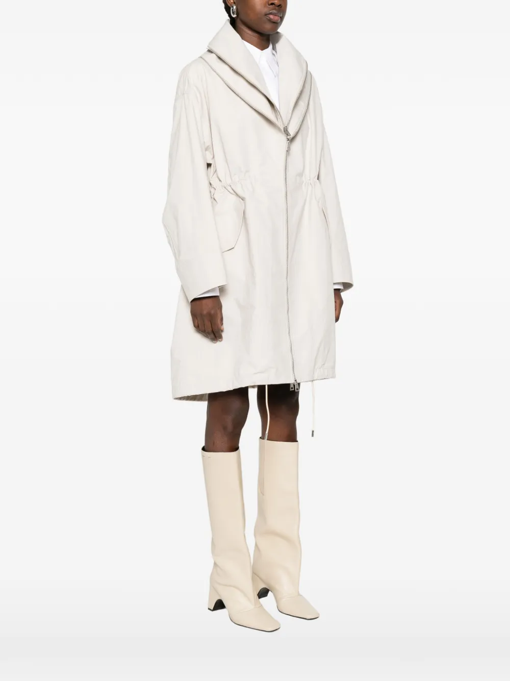  Givenchy Hooded Zip Coat - Neutrals 