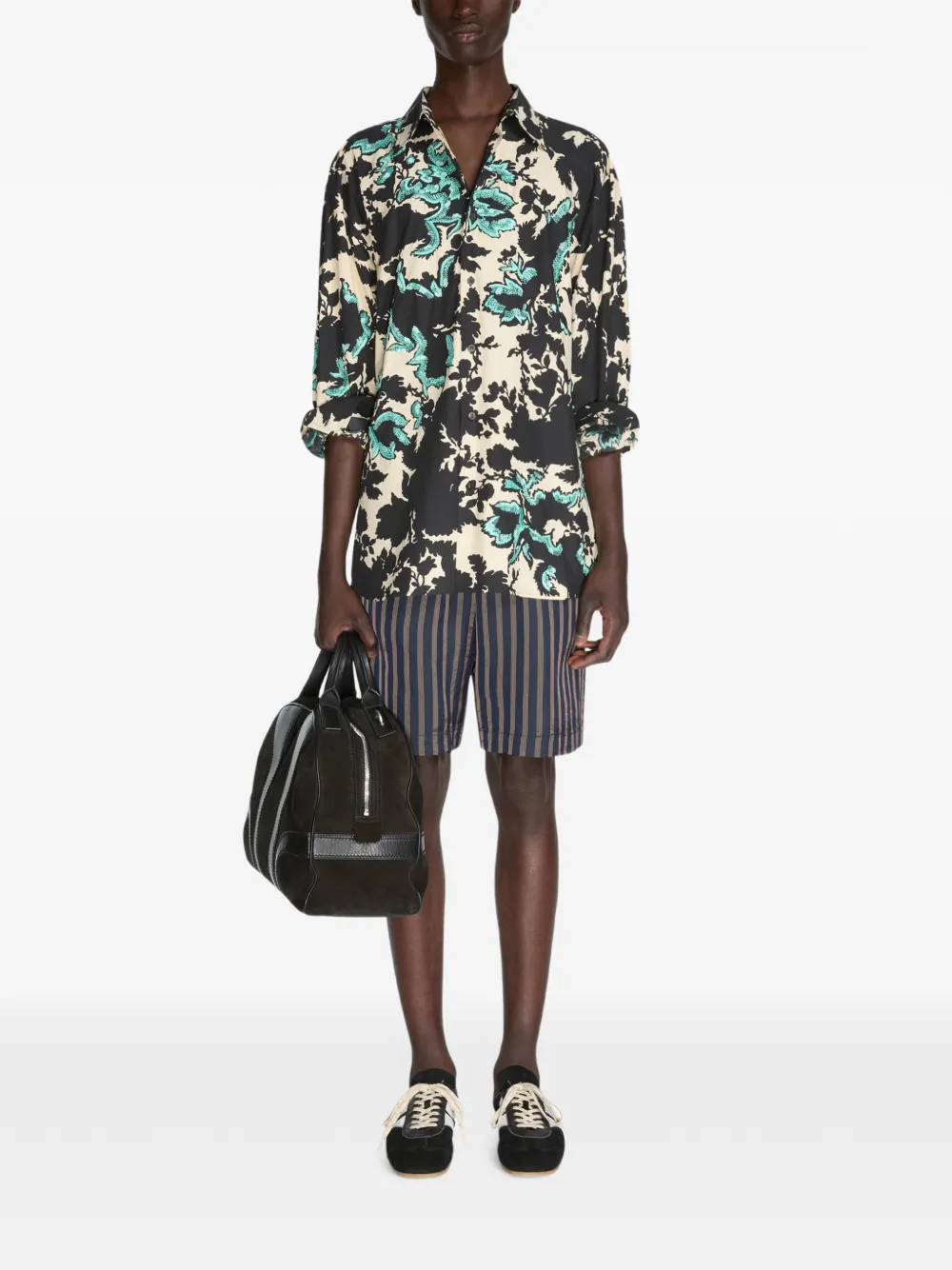 DRIES VAN NOTEN suede sneaker mules Zwart