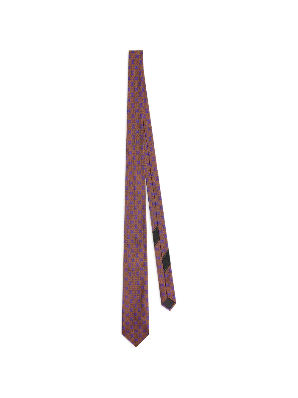 DRIES VAN NOTEN printed silk tie - Marrone