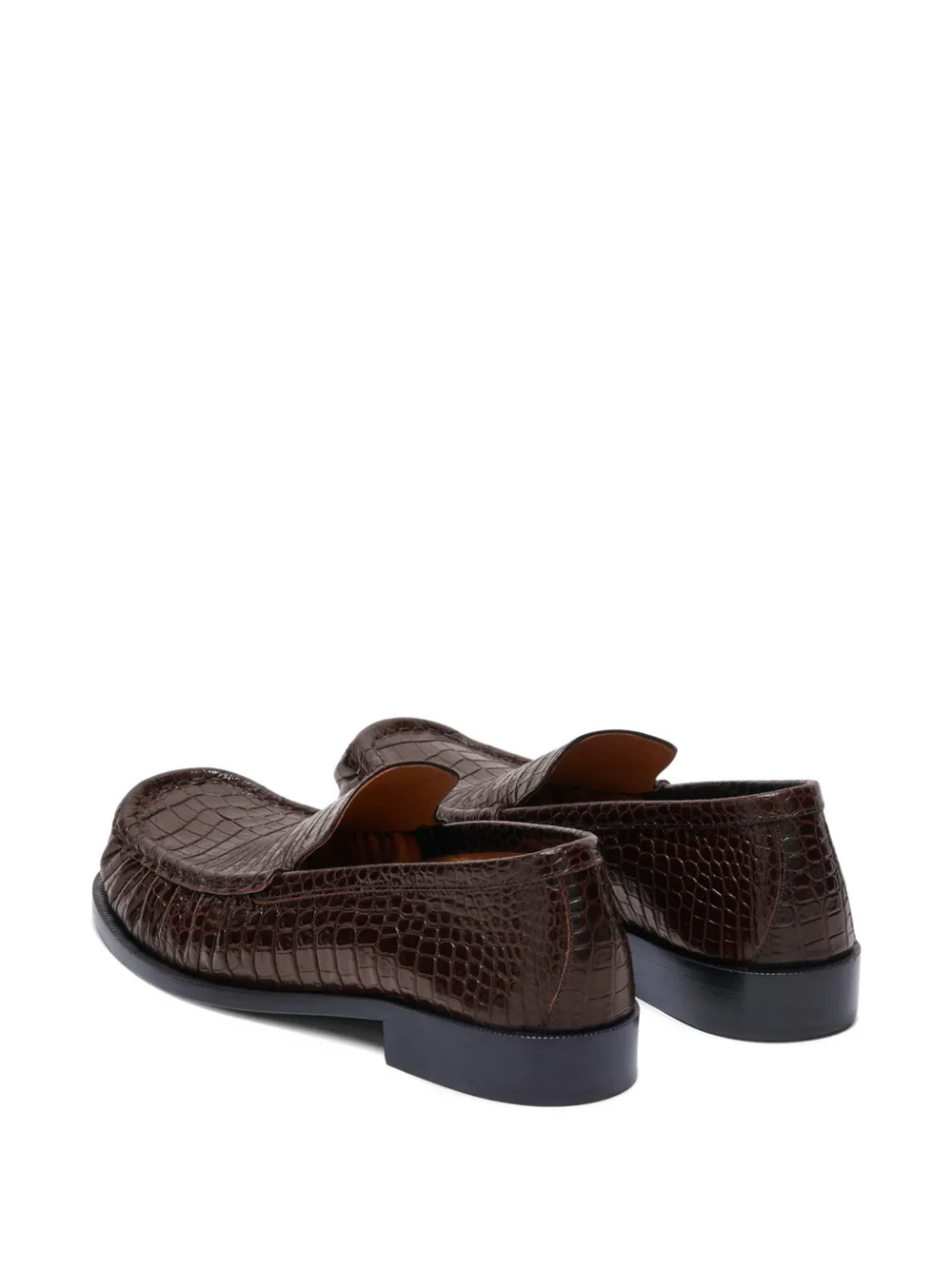 DRIES VAN NOTEN Leren loafers met reliëf Bruin