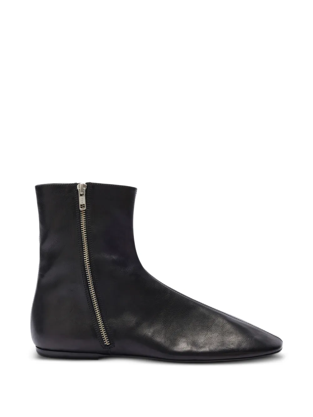 Dries Van Noten Zipped Leather Sock Boots In Black