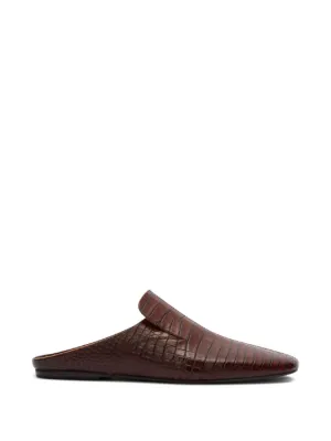 DRIES VAN NOTEN embossed-leather Mules | Brown | FARFETCH