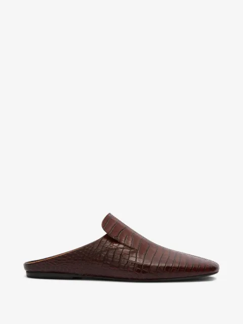 DRIES VAN NOTEN mules en cuir à design embossé