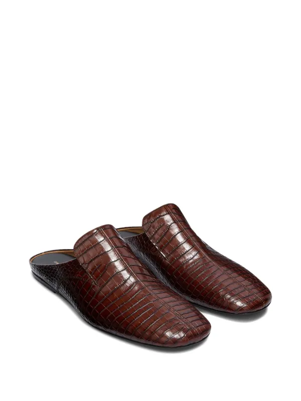 DRIES VAN NOTEN グロスレザー ミュール 24.0㎝ DRIES VAN NOTEN embossed-leather Mules | Brown | FARFETCH
