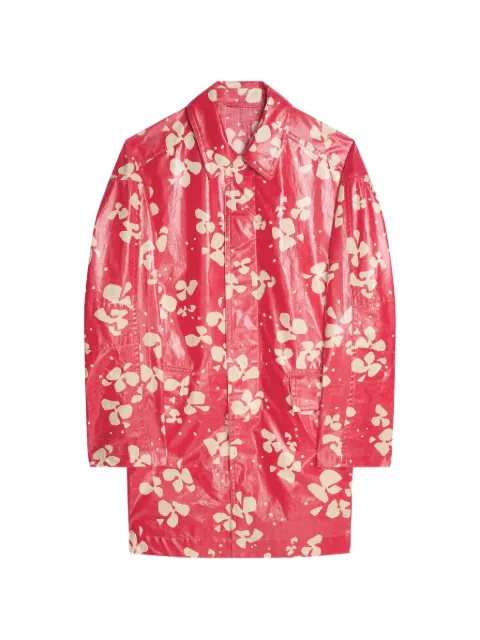 DRIES VAN NOTEN printed coated coat