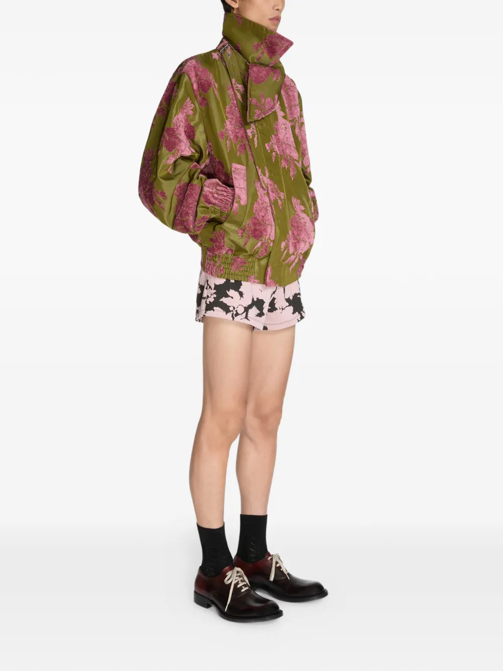 DRIES VAN NOTEN フローラル ボンバージャケット | グリーン | FARFETCH JP