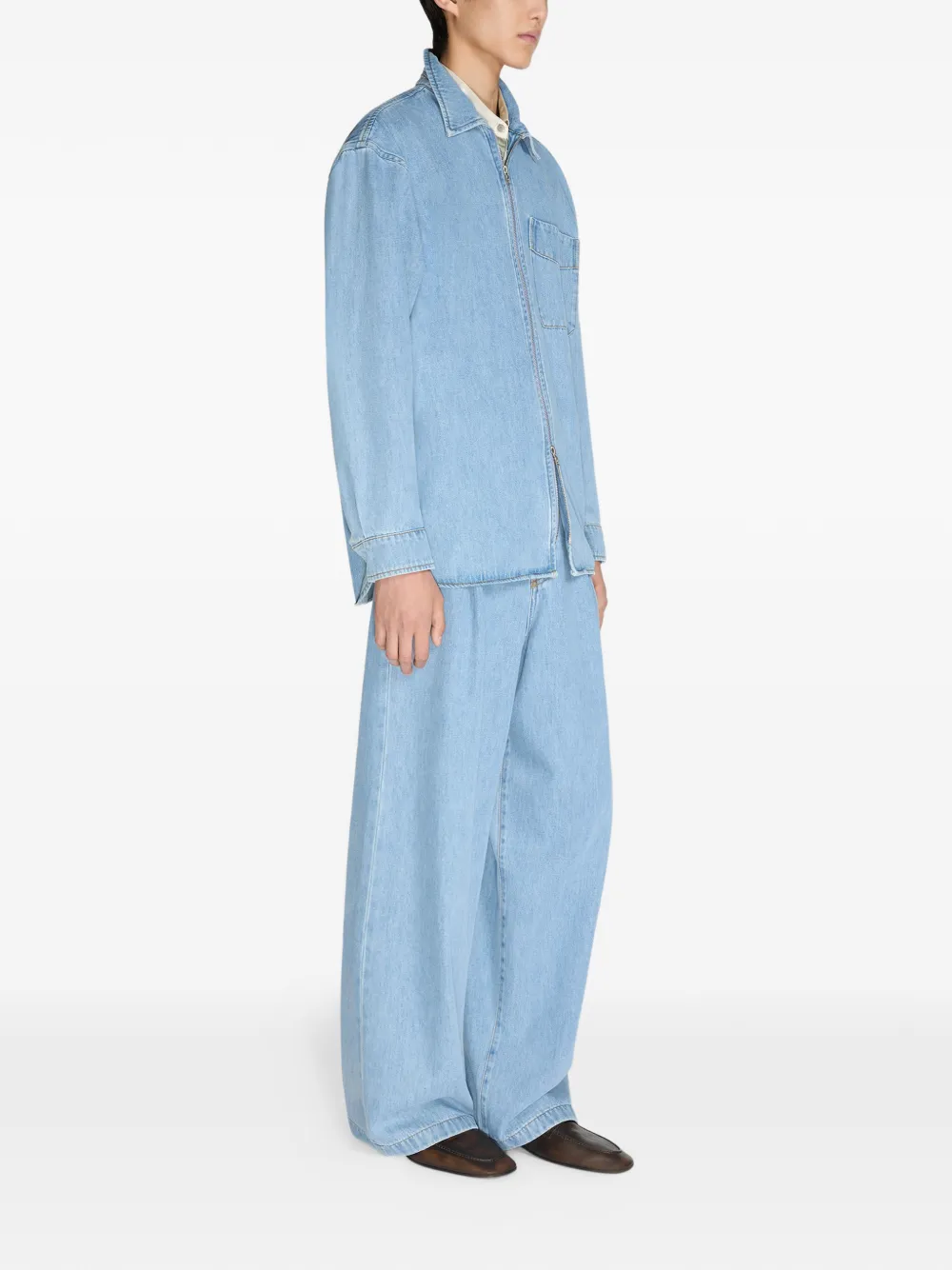 DRIES VAN NOTEN Overhemd met rits Blauw
