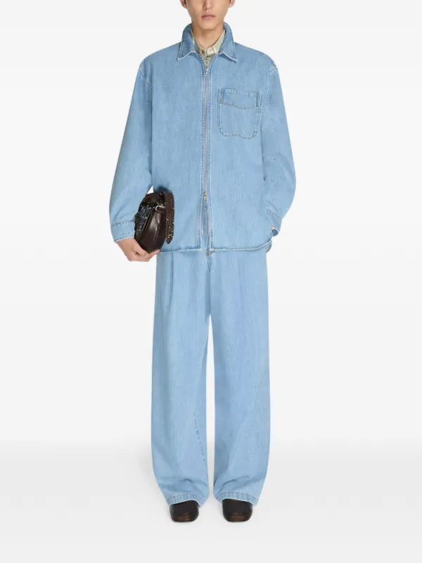 DRIES VAN NOTEN Zipped Shirt | Blue | FARFETCH JO